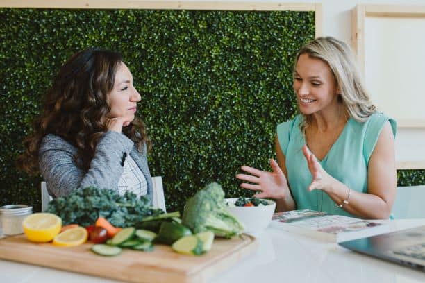 bc dietitian providing an individual nutrition consultation to a client