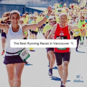 young and old runners smiling during a vancouver race