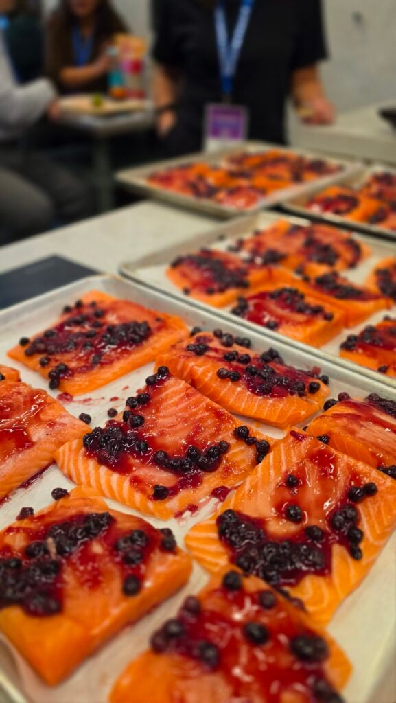 saskatoon berry glazed salmon